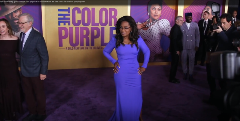 Oprah Winfrey skirts Ozempic rumors as she addresses weight loss in stunning purple gown