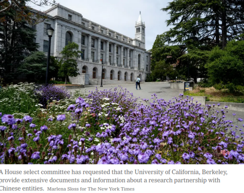 House Committee Targets U.C. Berkeley Program for China Ties