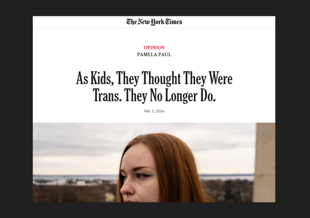 NY Times Shocks The World, Publishes Piece Critical Of “Transgender” Medical Mutilation Of Children