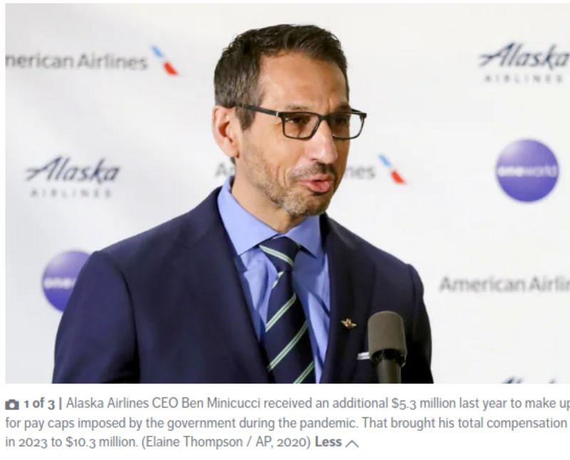 Alaska Air cut C-suite raises to get COVID relief billions. It made up for that last year