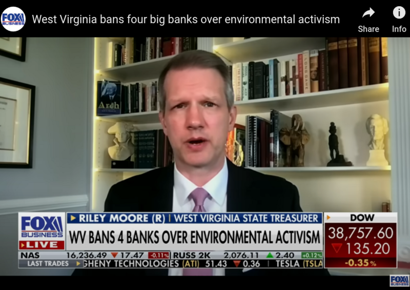 West Virginia bans four big banks over environmental activism
