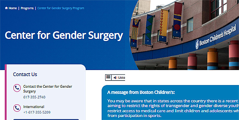 Boston Children’s Hospital’s infamous “Gender Clinic” reorganizes its website to hide what it’s really doing to children.