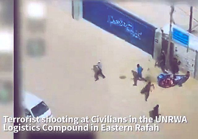 IDF Footage Shows Hamas Terrorists Using UN Vehicles in Rafah, Shooting Civilians Seeking Aid From UNRWA Compound 